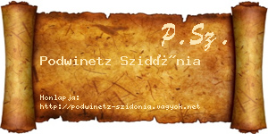 Podwinetz Szidónia névjegykártya